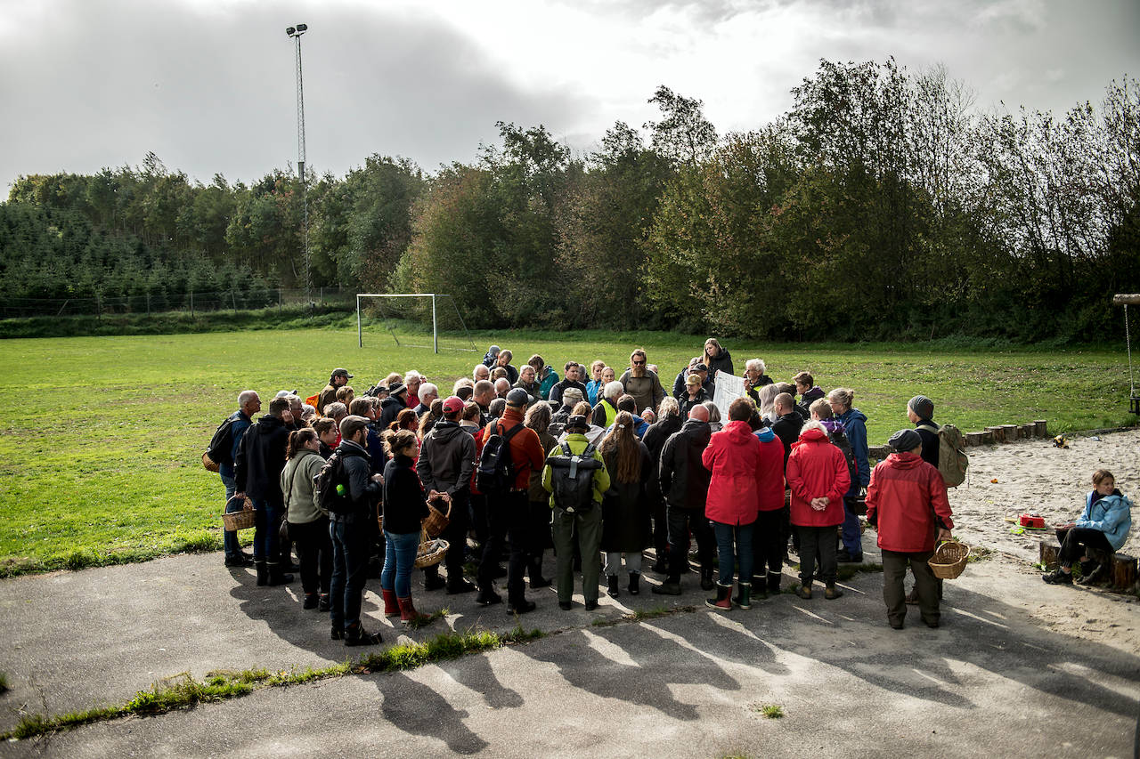 Lørdag d. 22 sep.: ca. 70 havde fundet vej til Voerladegård skov 